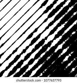 Abstract grunge grid stripe halftone background pattern. Black and white line vector illustration
