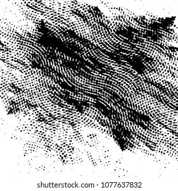 Abstract grunge grid stripe halftone background pattern. Black and white line vector illustration