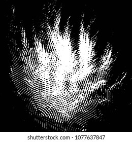 Abstract grunge grid stripe halftone background pattern. Black and white line vector illustration
