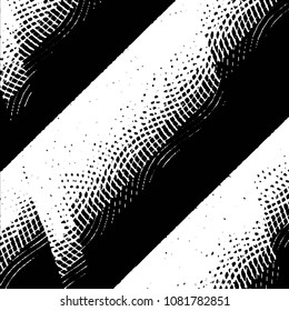 Abstract grunge grid stripe halftone background pattern. Black and white line vector illustration
