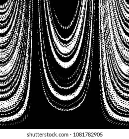 Abstract grunge grid stripe halftone background pattern. Black and white line vector illustration
