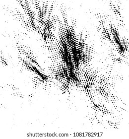 Abstract grunge grid stripe halftone background pattern. Black and white line vector illustration
