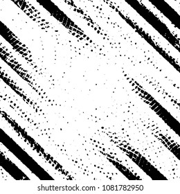 Abstract grunge grid stripe halftone background pattern. Black and white line vector illustration
