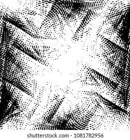 Abstract grunge grid stripe halftone background pattern. Black and white line vector illustration
