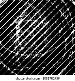 Abstract grunge grid stripe halftone background pattern. Black and white line vector illustration
