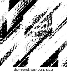 Abstract grunge grid stripe halftone background pattern. Black and white line vector illustration

