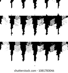Abstract grunge grid stripe halftone background pattern. Black and white line vector illustration
