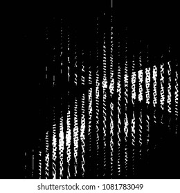 Abstract grunge grid stripe halftone background pattern. Black and white line vector illustration
