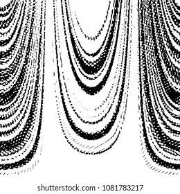 Abstract grunge grid stripe halftone background pattern. Black and white line vector illustration
