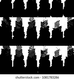 Abstract grunge grid stripe halftone background pattern. Black and white line vector illustration
