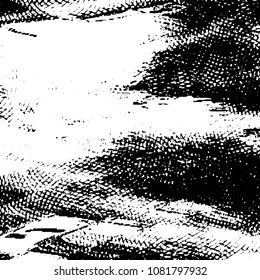 Abstract grunge grid stripe halftone background pattern. Black and white line vector illustration
