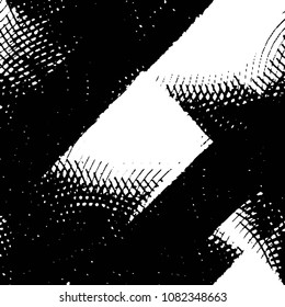 Abstract grunge grid stripe halftone background pattern. Black and white line vector illustration
