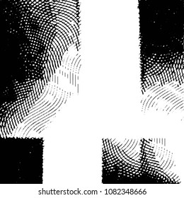 Abstract grunge grid stripe halftone background pattern. Black and white line vector illustration
