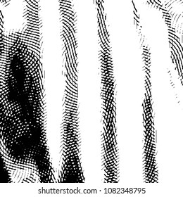 Abstract grunge grid stripe halftone background pattern. Black and white line vector illustration
