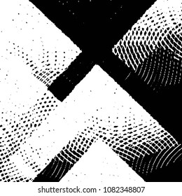 Abstract grunge grid stripe halftone background pattern. Black and white line vector illustration
