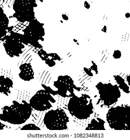 Abstract grunge grid stripe halftone background pattern. Black and white line vector illustration
