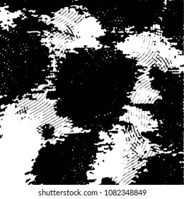 Abstract grunge grid stripe halftone background pattern. Black and white line vector illustration
