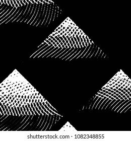 Abstract grunge grid stripe halftone background pattern. Black and white line vector illustration
