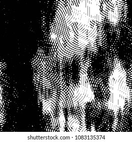 Abstract grunge grid stripe halftone background pattern. Black and white line vector illustration
