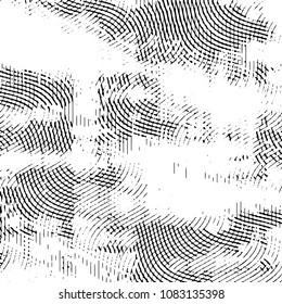 Abstract grunge grid stripe halftone background pattern. Black and white line vector illustration
