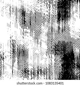 Abstract grunge grid stripe halftone background pattern. Black and white line vector illustration
