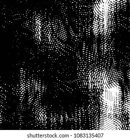 Abstract grunge grid stripe halftone background pattern. Black and white line vector illustration

