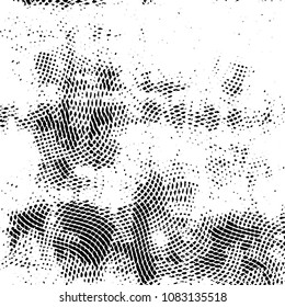 Abstract grunge grid stripe halftone background pattern. Black and white line vector illustration
