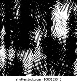 Abstract grunge grid stripe halftone background pattern. Black and white line vector illustration
