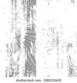 Abstract grunge grid stripe halftone background pattern. Black and white line vector illustration
