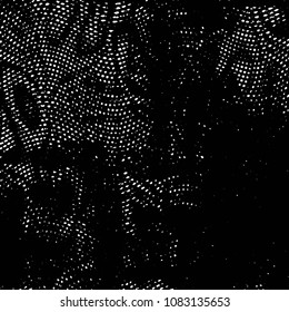 Abstract grunge grid stripe halftone background pattern. Black and white line vector illustration
