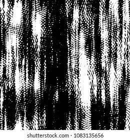 Abstract grunge grid stripe halftone background pattern. Black and white line vector illustration
