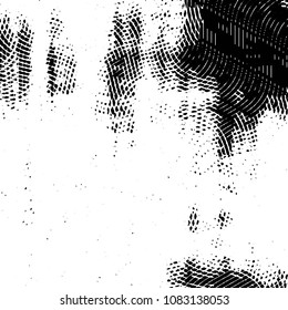 Abstract grunge grid stripe halftone background pattern. Black and white line vector illustration
