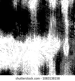 Abstract grunge grid stripe halftone background pattern. Black and white line vector illustration
