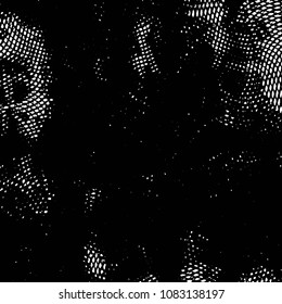 Abstract grunge grid stripe halftone background pattern. Black and white line vector illustration
