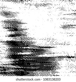 Abstract grunge grid stripe halftone background pattern. Black and white line vector illustration
