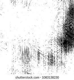 Abstract grunge grid stripe halftone background pattern. Black and white line vector illustration
