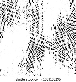 Abstract grunge grid stripe halftone background pattern. Black and white line vector illustration
