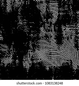 Abstract grunge grid stripe halftone background pattern. Black and white line vector illustration
