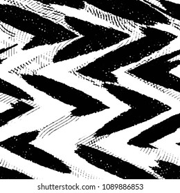 Abstract grunge grid stripe halftone background pattern. Black and white line vector illustration
