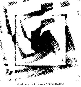 Abstract grunge grid stripe halftone background pattern. Black and white line vector illustration
