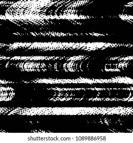 Abstract grunge grid stripe halftone background pattern. Black and white line vector illustration

