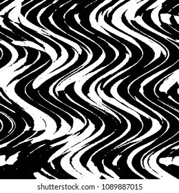 Abstract grunge grid stripe halftone background pattern. Black and white line vector illustration

