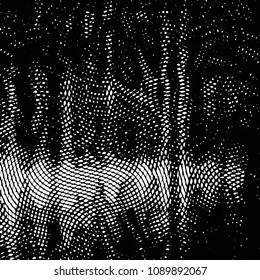 Abstract grunge grid stripe halftone background pattern. Black and white line vector illustration
