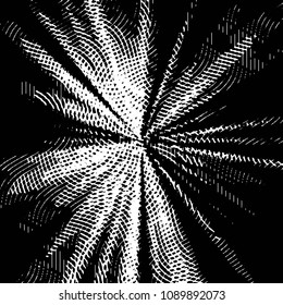 Abstract grunge grid stripe halftone background pattern. Black and white line vector illustration
