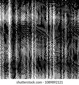 Abstract grunge grid stripe halftone background pattern. Black and white line vector illustration

