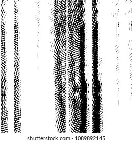 Abstract grunge grid stripe halftone background pattern. Black and white line vector illustration
