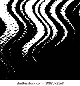 Abstract grunge grid stripe halftone background pattern. Black and white line vector illustration

