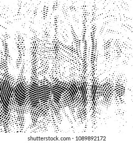 Abstract grunge grid stripe halftone background pattern. Black and white line vector illustration
