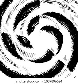 Abstract grunge grid stripe halftone background pattern. Black and white line vector illustration
