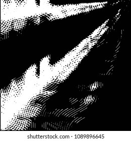 Abstract grunge grid stripe halftone background pattern. Black and white line vector illustration
